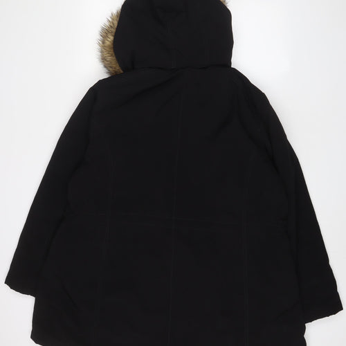 CRAFT & BORROW Womens Black Parka Coat Size XL Zip