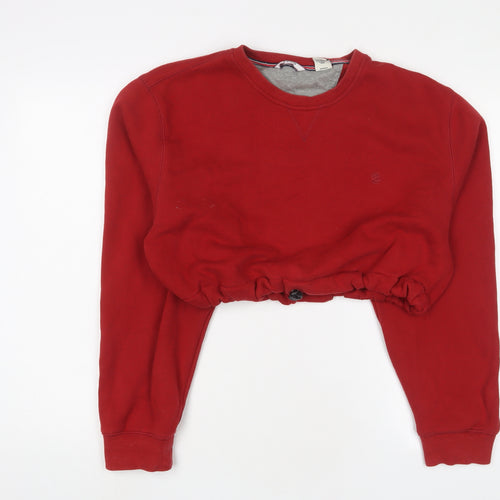 IZOD Womens Red Cotton Pullover Sweatshirt Size XL Pullover - Cropped