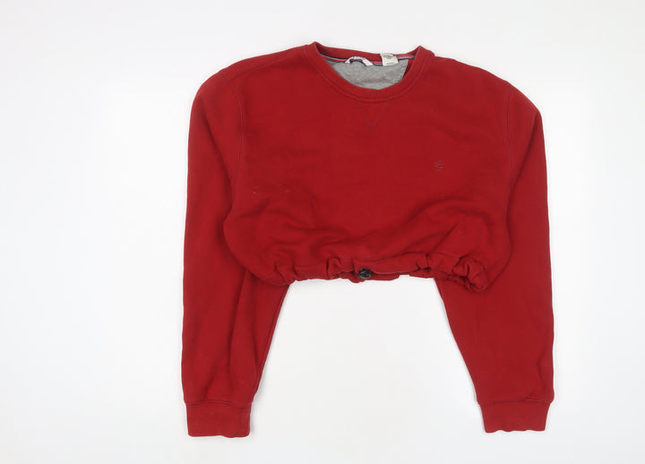 IZOD Womens Red Cotton Pullover Sweatshirt Size XL Pullover - Cropped