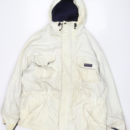 Ciro Citterio Mens White Quilted Coat Size L Zip