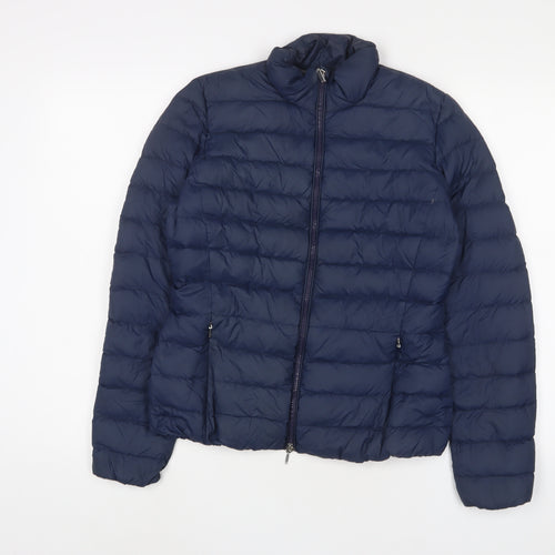 Geox Womens Blue Puffer Jacket Jacket Size 8 Zip
