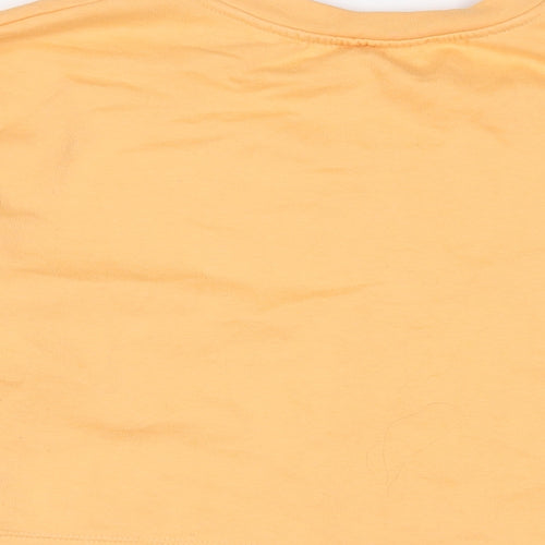 Zara Womens Orange Cotton Pullover Sweatshirt Size M Pullover