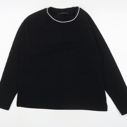 Marks and Spencer Womens Black Polyester Pullover Sweatshirt Size 12 Pullover - Embroidered