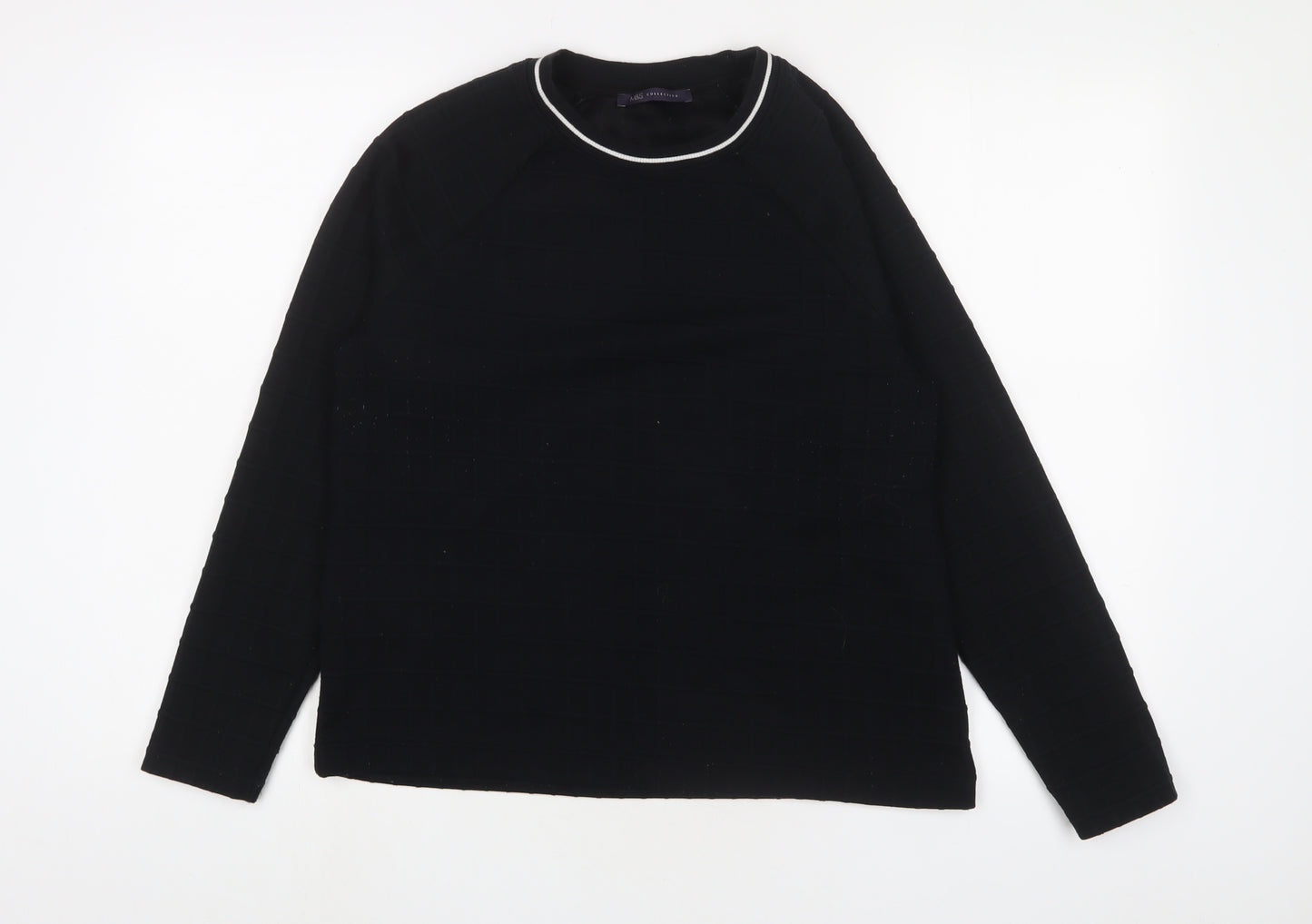 Marks and Spencer Womens Black Polyester Pullover Sweatshirt Size 12 Pullover - Embroidered