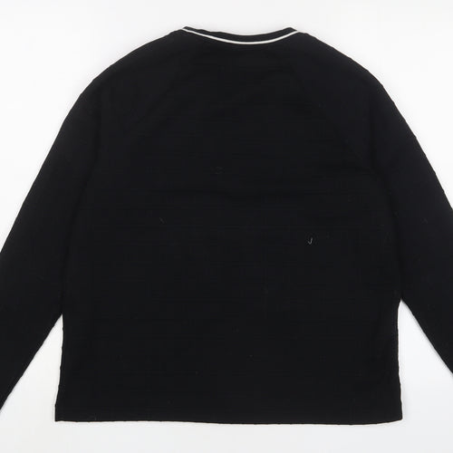 Marks and Spencer Womens Black Polyester Pullover Sweatshirt Size 12 Pullover - Embroidered