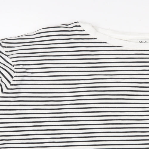 Marks and Spencer Womens White Striped Cotton Pullover Sweatshirt Size XL Pullover