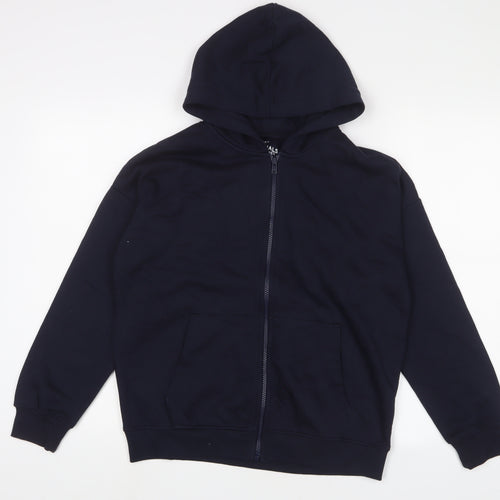 Marks and Spencer Boys Blue Cotton Full Zip Hoodie Size 12-13 Years Zip