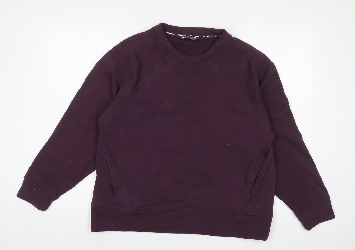 GOODMOVE Womens Purple Cotton Pullover Sweatshirt Size 14 Pullover