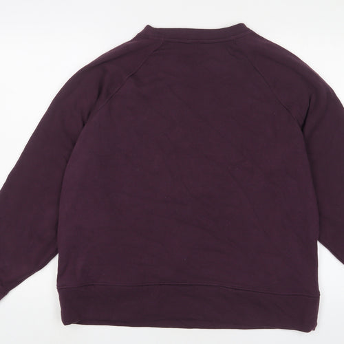 GOODMOVE Womens Purple Cotton Pullover Sweatshirt Size 14 Pullover