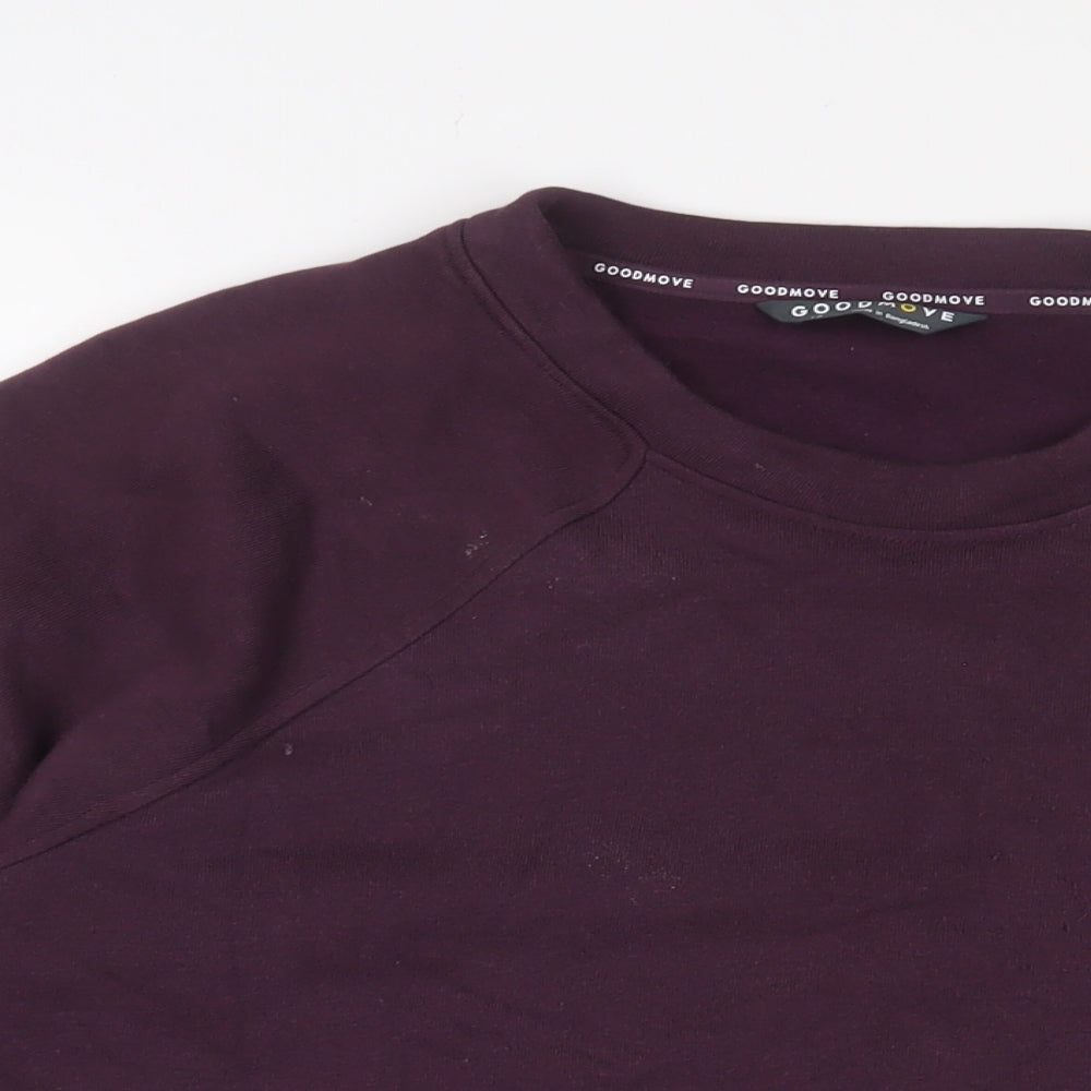 GOODMOVE Womens Purple Cotton Pullover Sweatshirt Size 14 Pullover