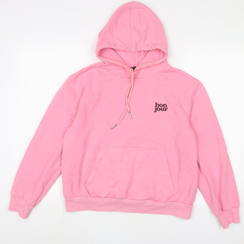 Marks and Spencer Womens Pink Cotton Pullover Hoodie Size 10 Pullover - Bonjour