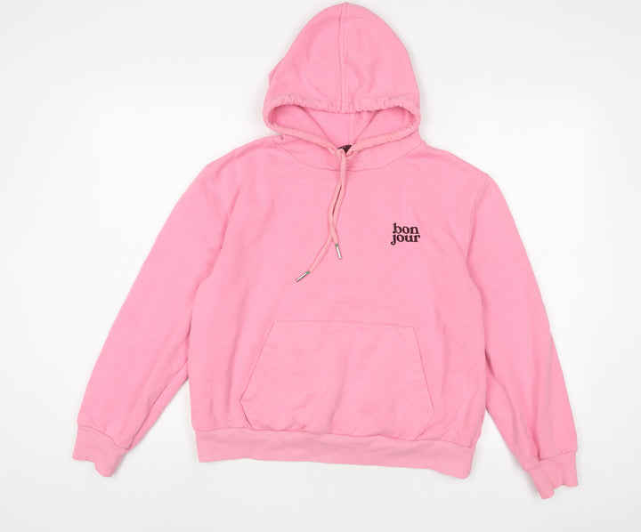 Marks and Spencer Womens Pink Cotton Pullover Hoodie Size 10 Pullover - Bonjour