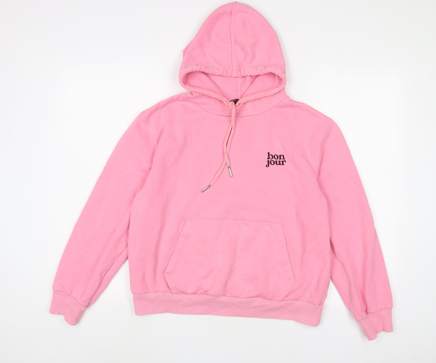 Marks and Spencer Womens Pink Cotton Pullover Hoodie Size 10 Pullover - Bonjour