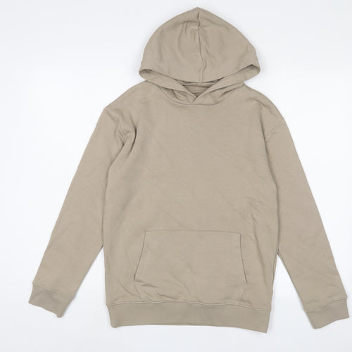Marks and Spencer Boys Beige Cotton Pullover Hoodie Size 12-13 Years Pullover