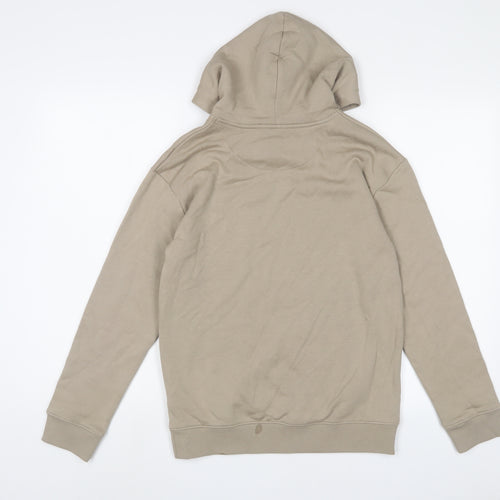Marks and Spencer Boys Beige Cotton Pullover Hoodie Size 12-13 Years Pullover