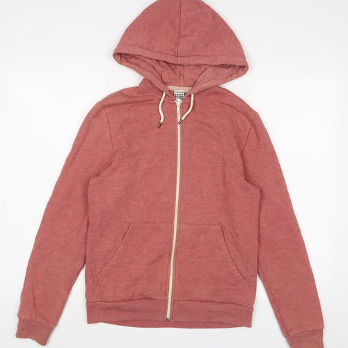 Topman Mens Red Cotton Full Zip Hoodie Size XS