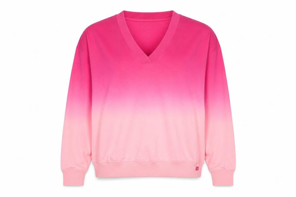 Front view of By Boutique women’s pink cotton pullover sweatshirt, size L, pullover