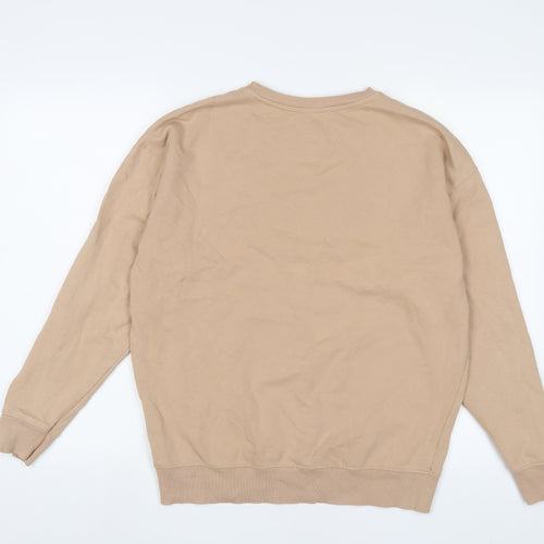 New Look Womens Beige Cotton Pullover Sweatshirt Size S Pullover