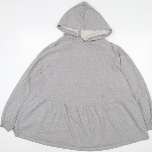 Simply Be Womens Grey Cotton Pullover Hoodie Size 20 Pullover