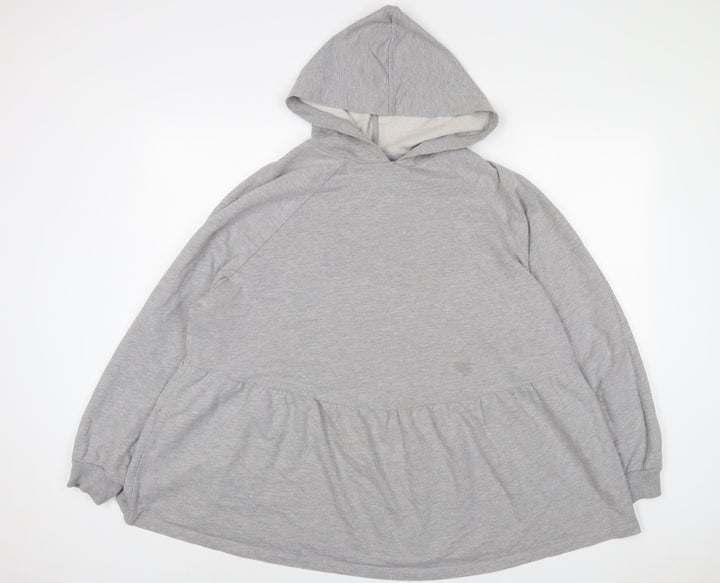 Simply Be Womens Grey Cotton Pullover Hoodie Size 20 Pullover