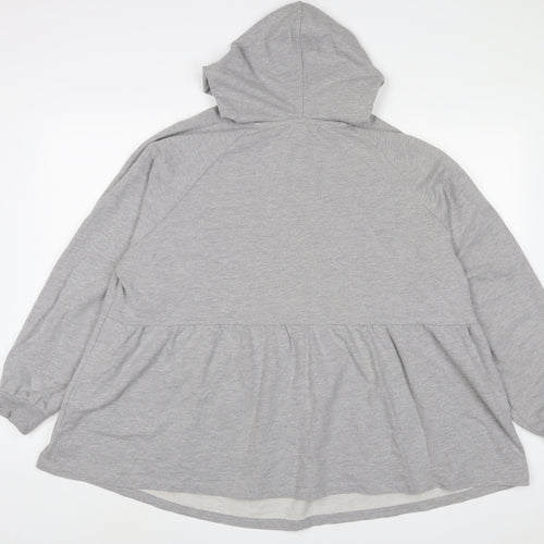 Simply Be Womens Grey Cotton Pullover Hoodie Size 20 Pullover