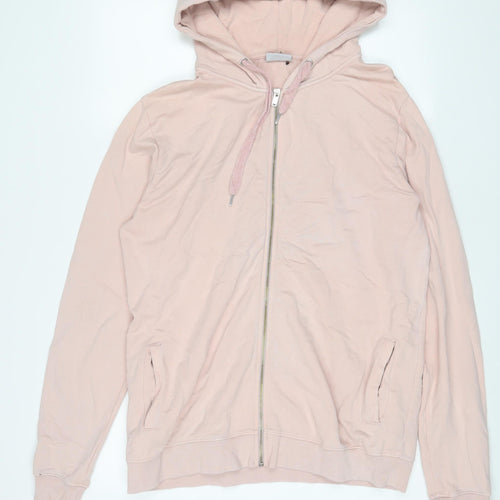 Bonlongaro Womens Pink Cotton Pullover Hoodie Size L Pullover