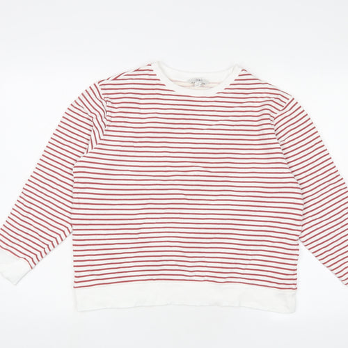 Marks and Spencer Womens Brown Striped Cotton Pullover Sweatshirt Size M Pullover