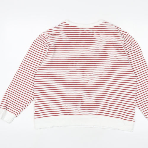 Marks and Spencer Womens Brown Striped Cotton Pullover Sweatshirt Size M Pullover