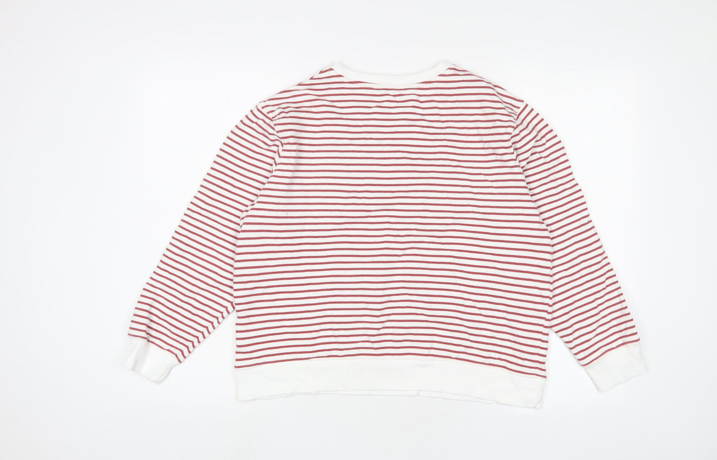 Marks and Spencer Womens Brown Striped Cotton Pullover Sweatshirt Size M Pullover