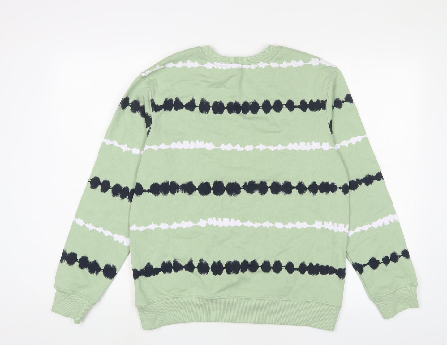 Marks and Spencer Womens Green Geometric Cotton Pullover Sweatshirt Size S Pullover