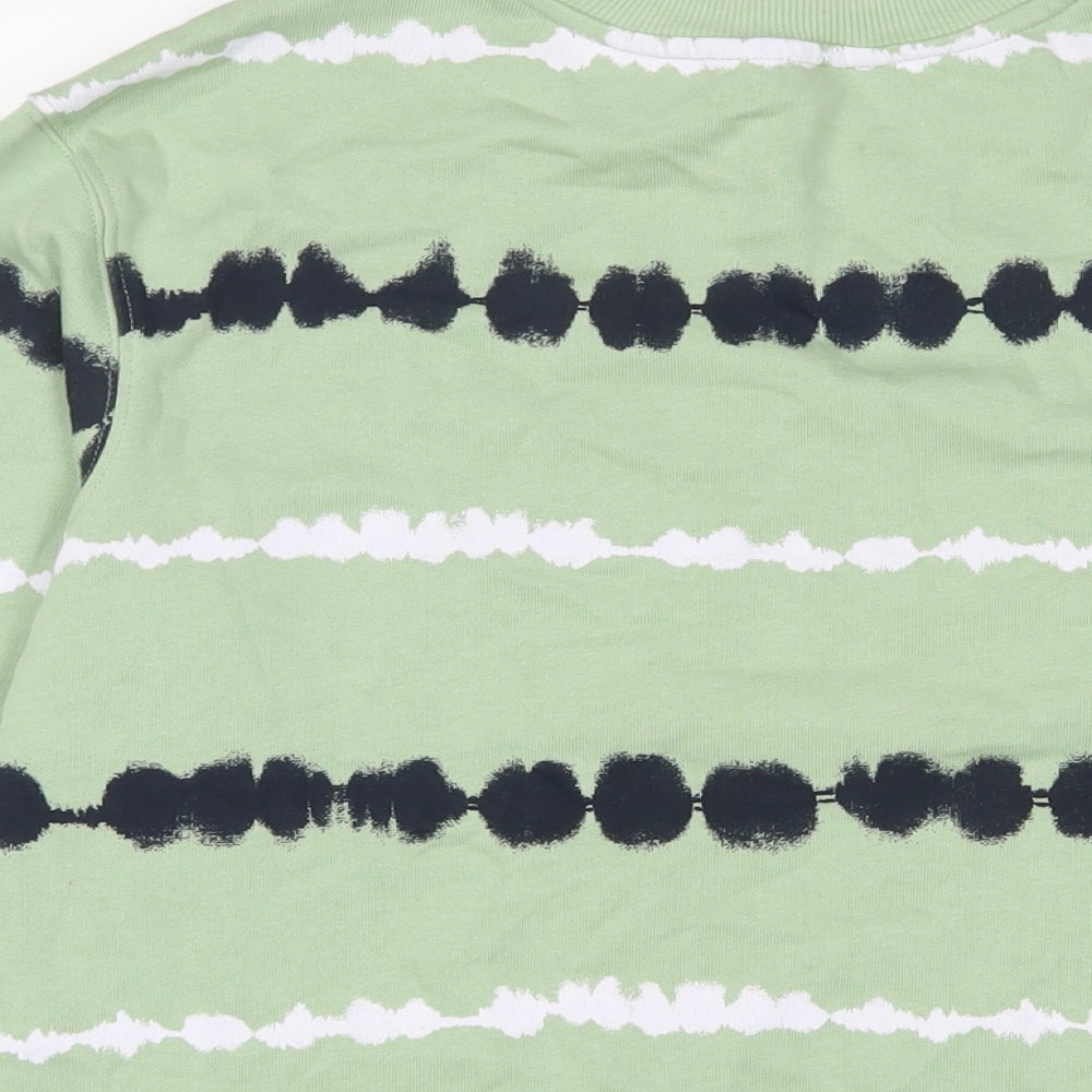 Marks and Spencer Womens Green Geometric Cotton Pullover Sweatshirt Size S Pullover