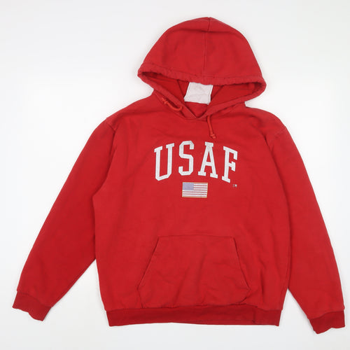 USAF Womens Red Cotton Pullover Hoodie Size 16 Pullover