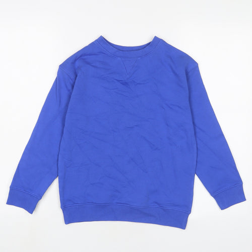 Marks and Spencer Boys Blue Cotton Pullover Sweatshirt Size 8-9 Years Pullover