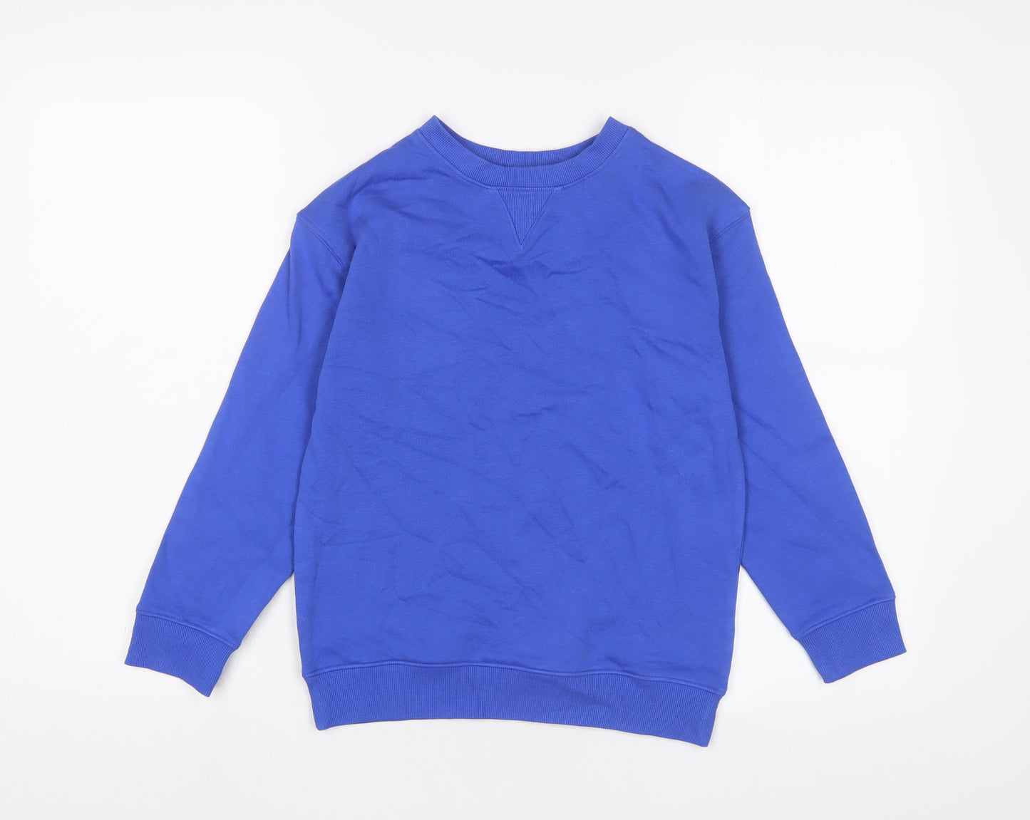 Marks and Spencer Boys Blue Cotton Pullover Sweatshirt Size 8-9 Years Pullover