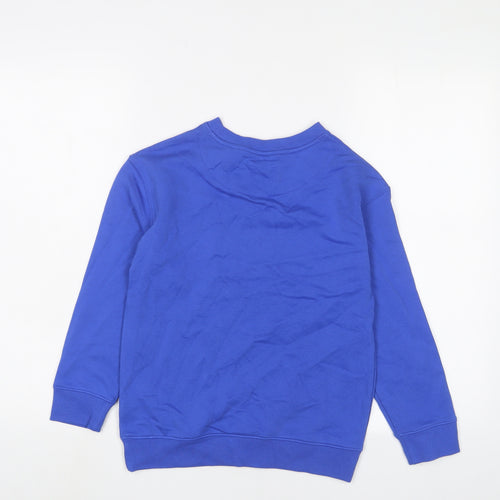 Marks and Spencer Boys Blue Cotton Pullover Sweatshirt Size 8-9 Years Pullover