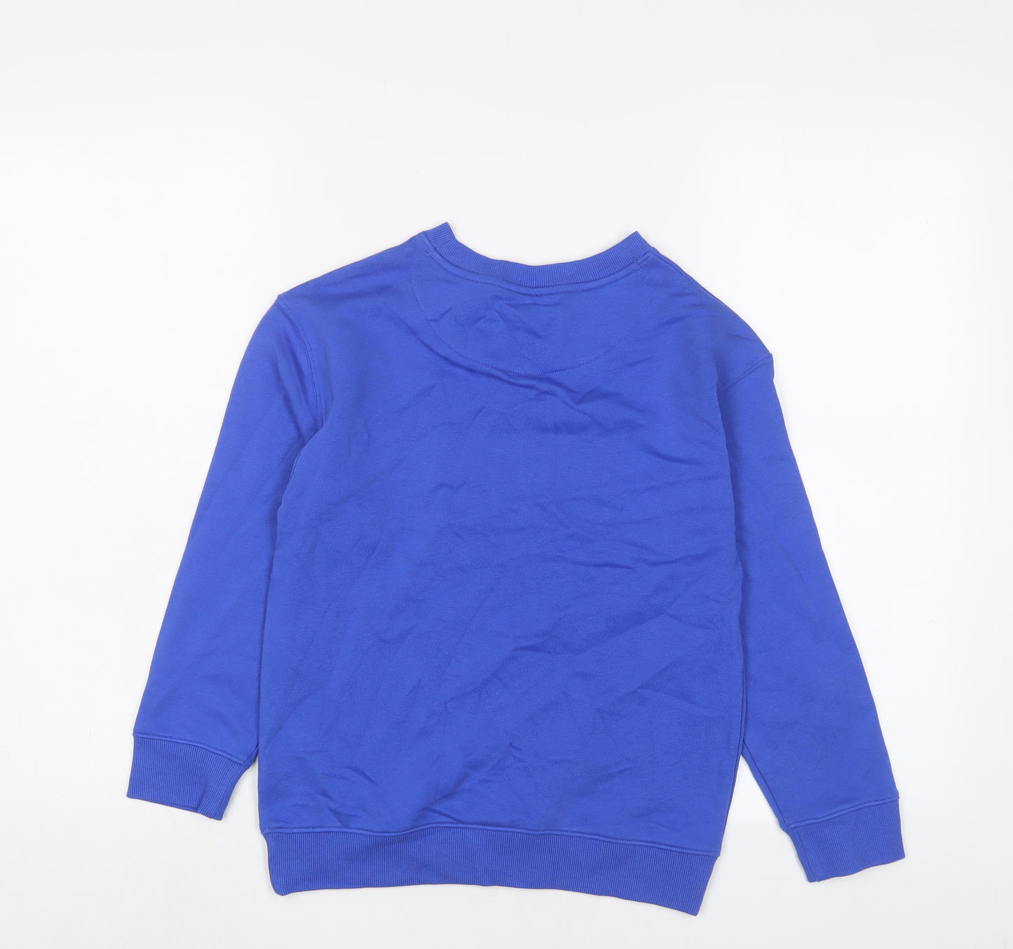 Marks and Spencer Boys Blue Cotton Pullover Sweatshirt Size 8-9 Years Pullover