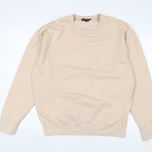 PRETTYLITTLETHING Womens Beige Cotton Pullover Sweatshirt Size L Pullover
