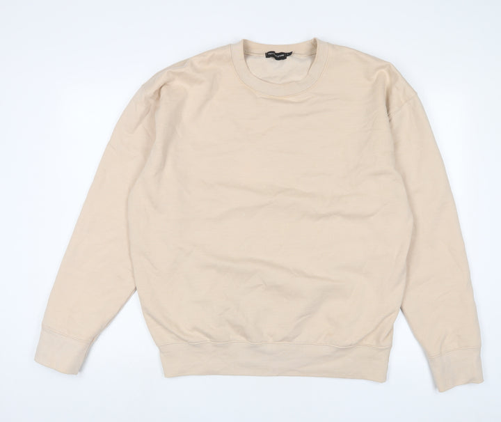 PRETTYLITTLETHING Womens Beige Cotton Pullover Sweatshirt Size L Pullover