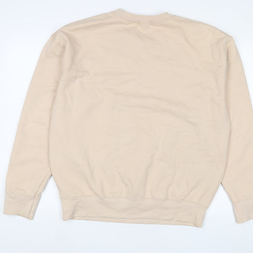 PRETTYLITTLETHING Womens Beige Cotton Pullover Sweatshirt Size L Pullover