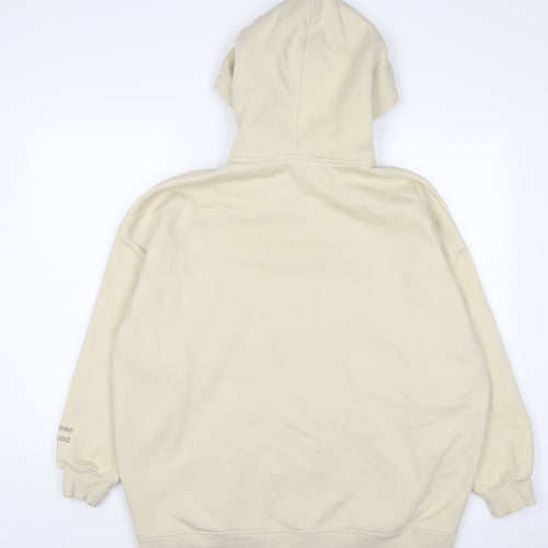 Boohoo Womens Beige Cotton Pullover Hoodie Size M Pullover