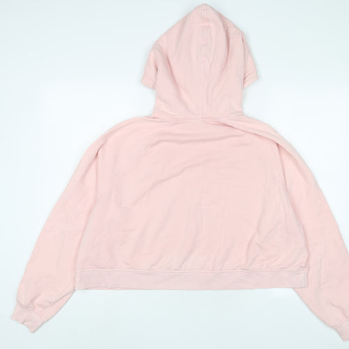 H&M Womens Pink Cotton Pullover Hoodie Size L Pullover