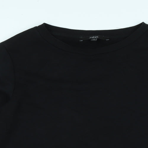 NEXT Womens Black Cotton Pullover Sweatshirt Size 10 - Fringed detail