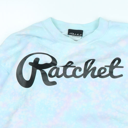 rachet Womens Blue Polyester Pullover Sweatshirt Size M - Logo