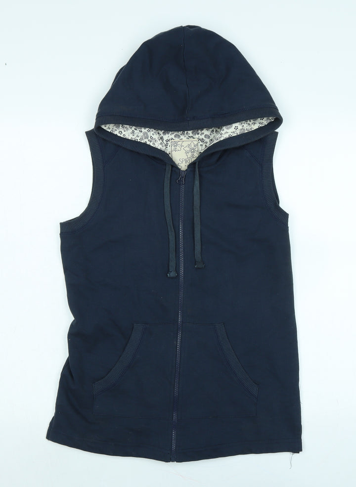 M&Co Womens Blue Gilet Waistcoat Size 10 Zip