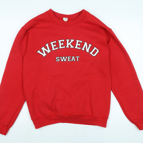 River Island Womens Red Polyester Pullover Sweatshirt Size XS