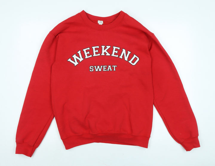River Island Womens Red Polyester Pullover Sweatshirt Size XS