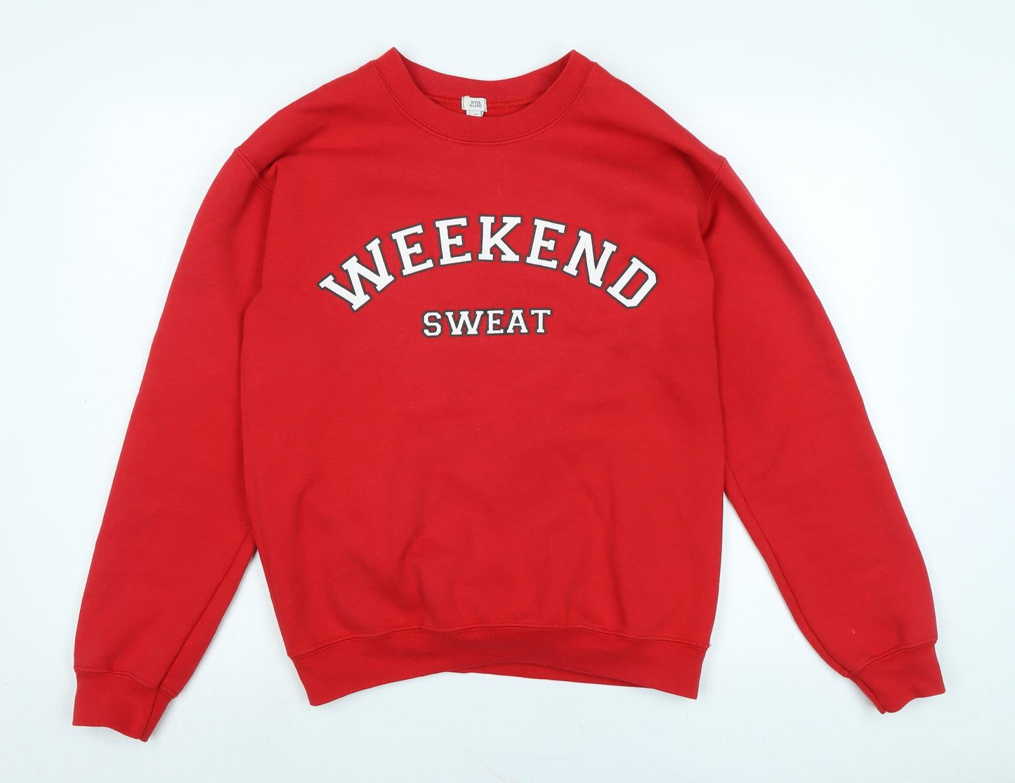 River Island Womens Red Polyester Pullover Sweatshirt Size XS