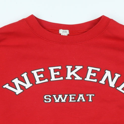 River Island Womens Red Polyester Pullover Sweatshirt Size XS