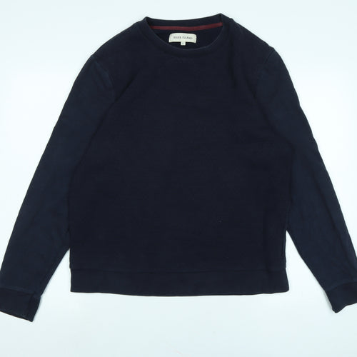 River Island Womens Blue Polyester Pullover Sweatshirt Size L