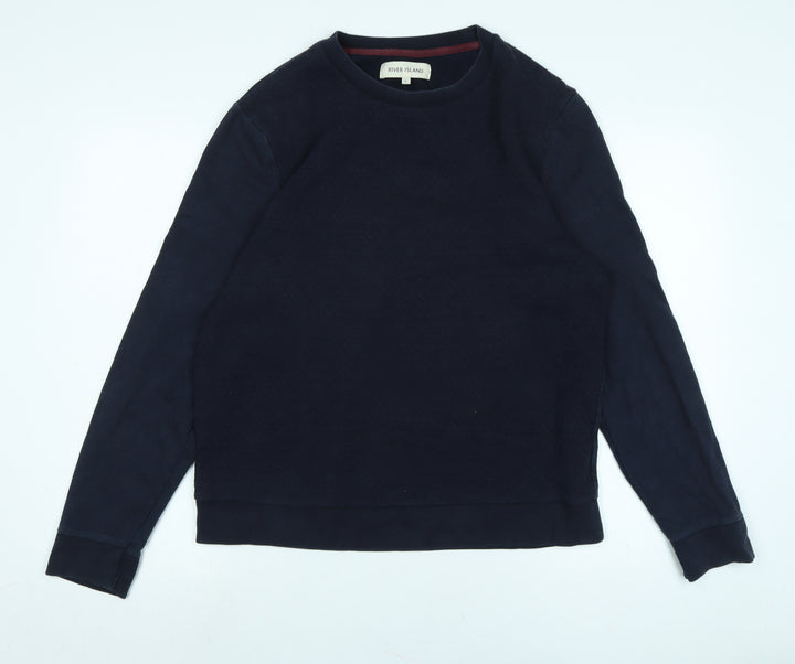 River Island Womens Blue Polyester Pullover Sweatshirt Size L
